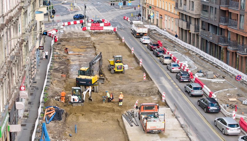 Budowa węzła Drobnera-Dubois. Zdjęcie z wtorku 18 sierpnia 2026