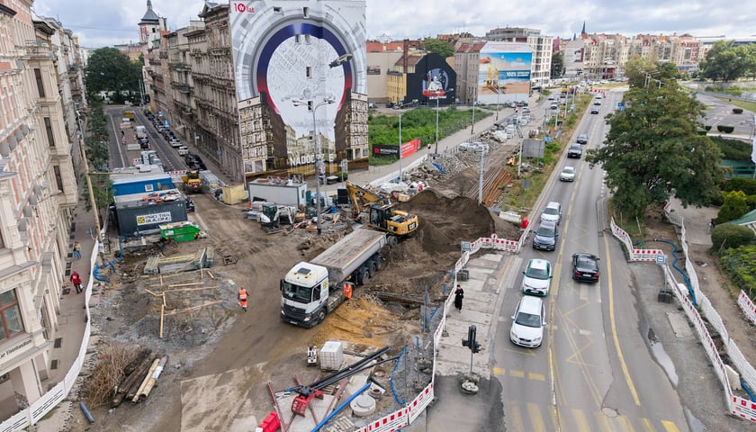 Budowa węzła Drobnera-Dubois. Zdjęcie z wtorku 18 sierpnia 2026