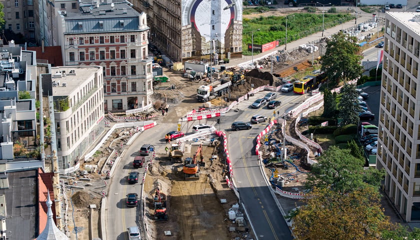 Budowa węzła Drobnera-Dubois. Zdjęcie z wtorku 18 sierpnia 2026