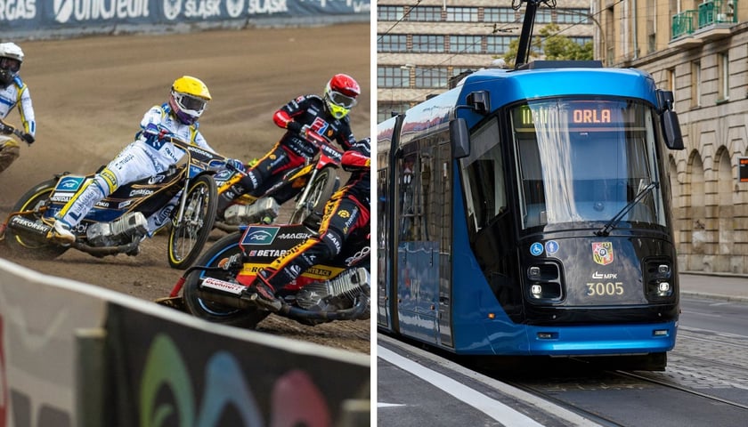 Żużlowcy na torze | tramwaj wrocławski 