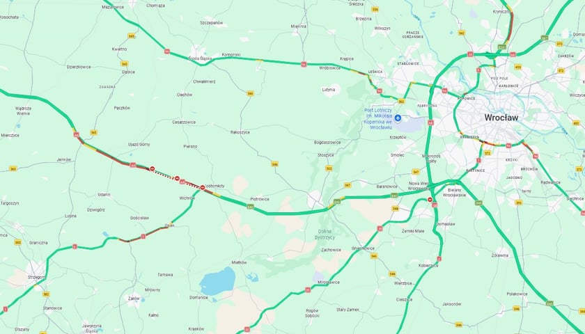 Korek na A4, mapa