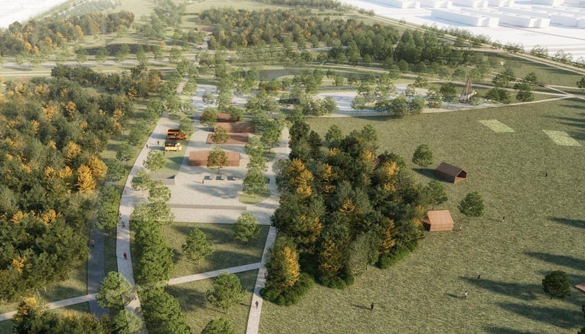 Wizualizacja z koncepcji Zielonego Klina Południa Wrocławia