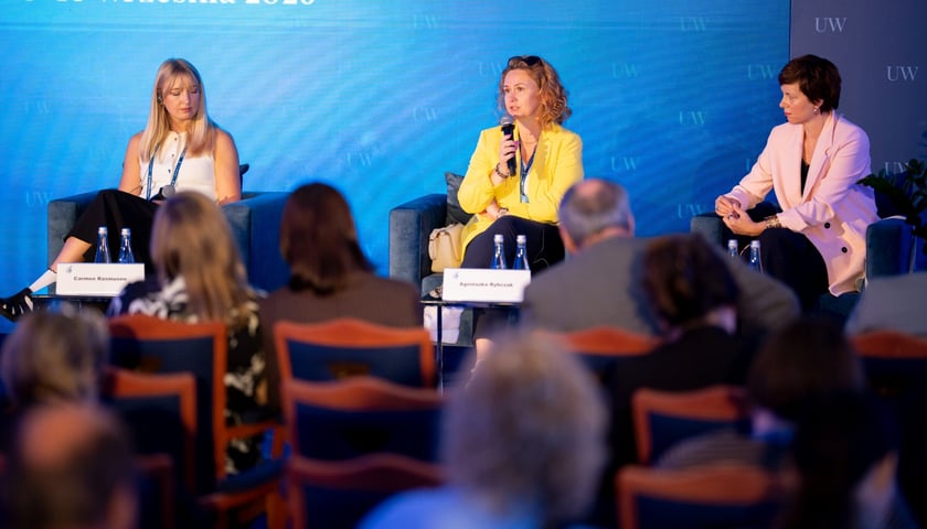 Agnieszka Rybczak, przewodnicząca RM Wrocławia podczas panelu na Forum Ekonomicznym w Karpaczu, 9.09.2026 r.
