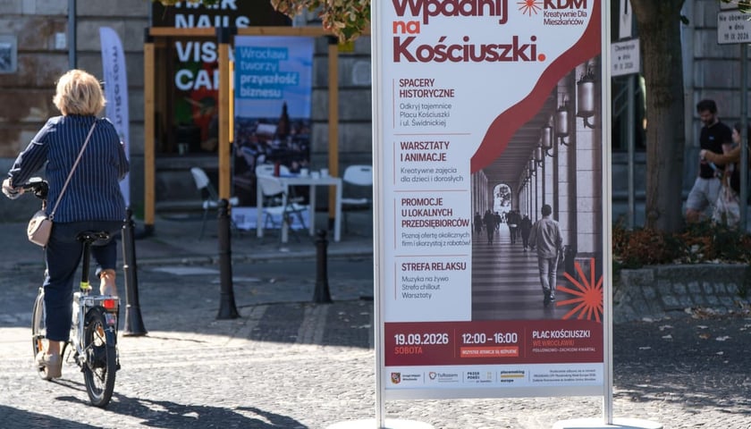 <p>"Wpadnij na Kościuszki" - wydarzenia plenerowe przy pl. Kościuszki zorganizowane przy okazji Placemaking Week. Wrocław, 19.09.2026</p>