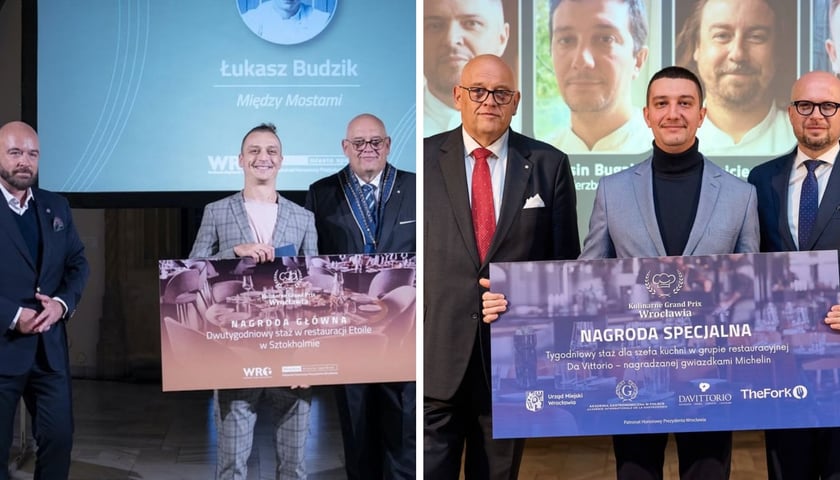 Na zdjęciu z lewej Łukasz Budzik, laureat Grand Prix z 2024 roku, na zdjęciu z prawej Yassin Bugajny, laureat Grand Prix z 2025 roku