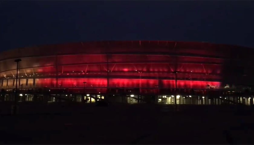 Stadion w barwach narodowych Belgii