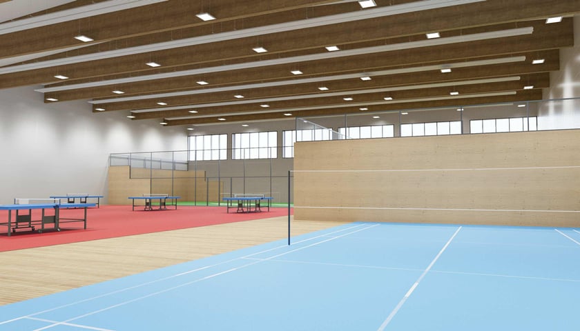 Wizualizacja Centrum Sportów Rakietowych UE we Wrocławiu