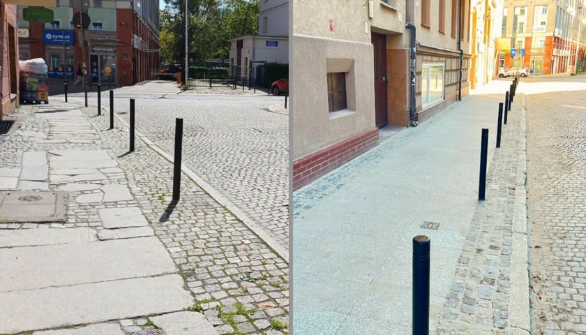 Chodnik na Placu Konstytucji 3 Maja (przed i po remoncie)