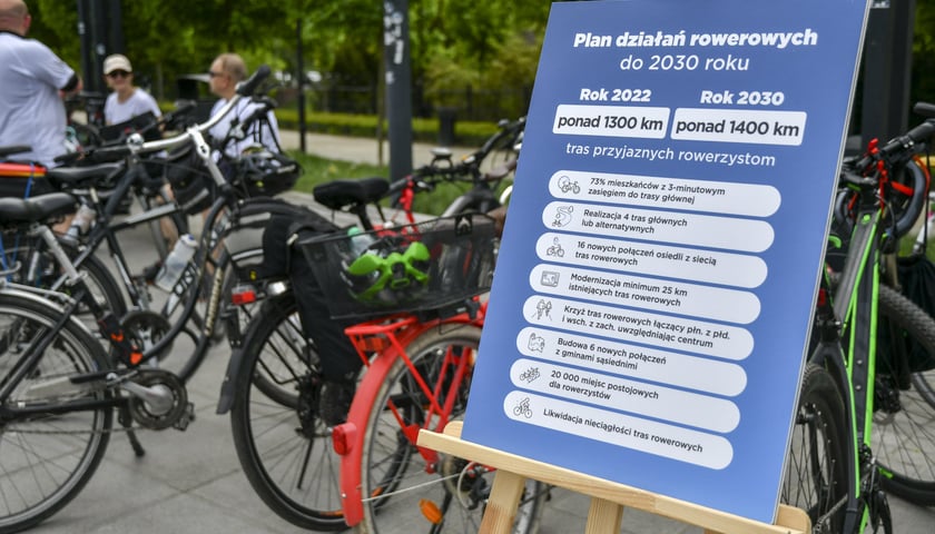 Plan działań rowerowych do 2030 roku zakłada m.in. powstanie około 100 km nowych tras rowerowych