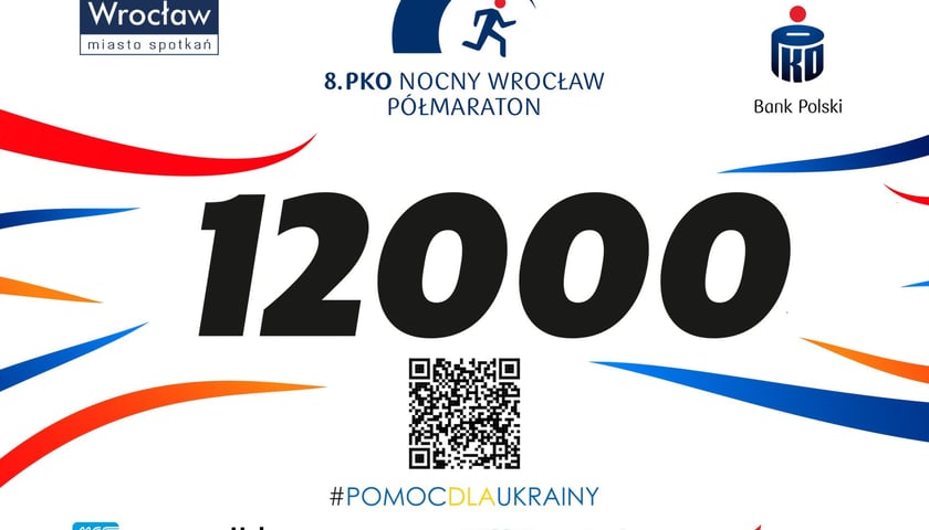 Numer startowy półmaratonu z QR kodem