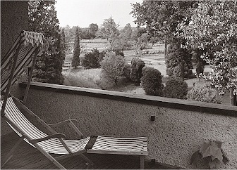 Dom dwurodzinny, proj. Theo Effenberger, taras na dachu sekcji nr 26, widok od strony pd, ok. 1930