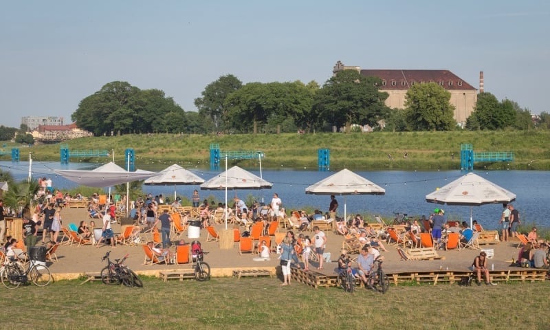 Stara Odra, nabrzeże w pobliżu Mostów Trzebnickich