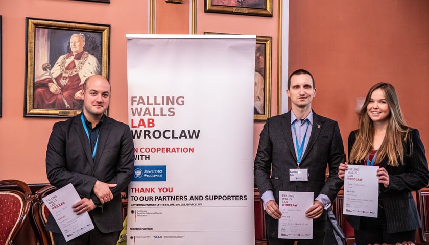 Na zdjęciu laureaci wrocławskich eliminacji do Falling Walls Lab 2021
