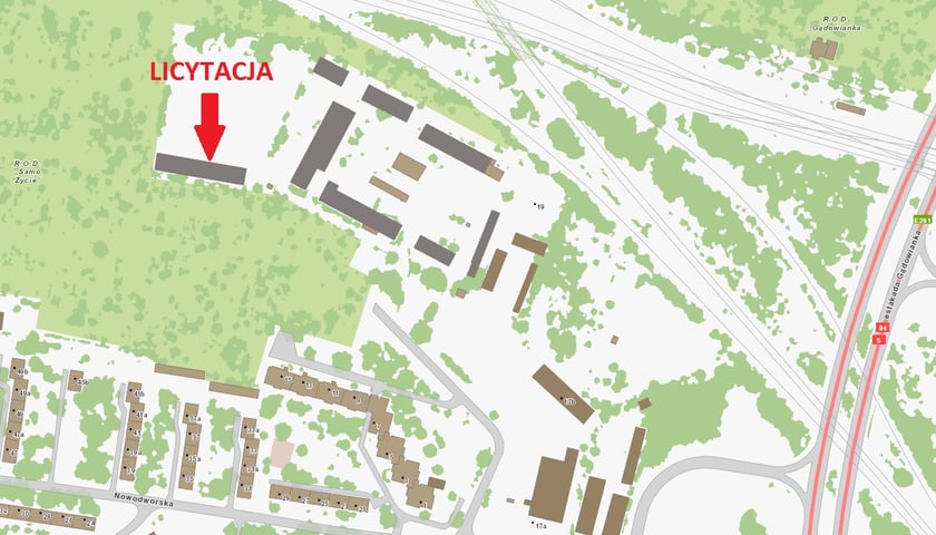 mapa dojazdu do ul. Nowodworskiej 18, miejsca licytacji
