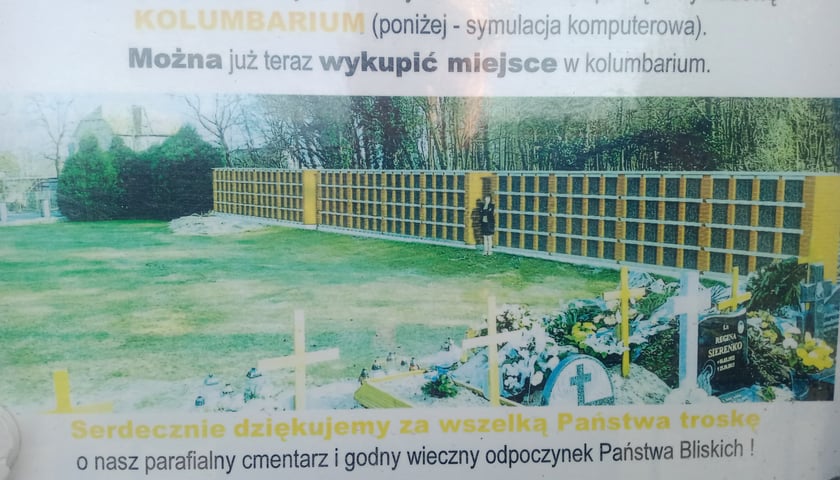 Tak wygląda projekt kolumbarium na cmentarzu parafialnym