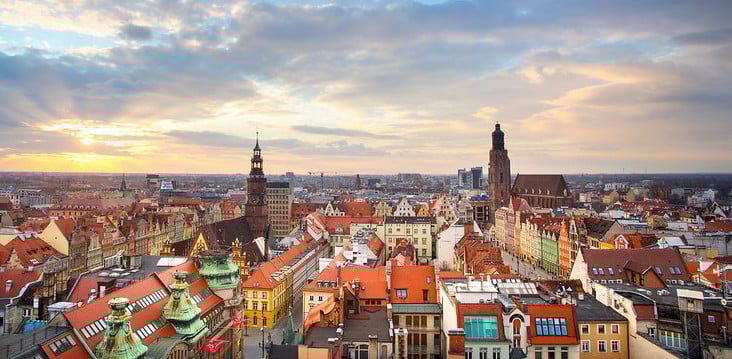 Panorama Wrocławia.