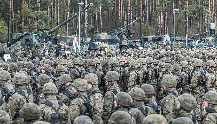 Na zdjęciu duża grupa polskich żołnierzy w mundurach