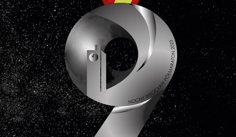 Projekt medalu 9. Nocnego Wrocław Półmaratonu