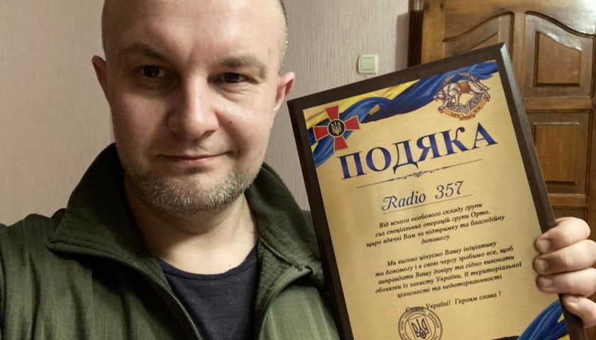 Piotr Kaszuwara z podziękowaniami za pomoc od ukraińskich sił specjalnych