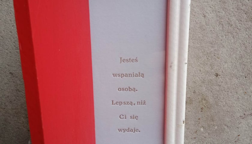 Za drzwiczkami ukryta jest sentencja: ?Jesteś wspaniałą osobą. Lepszą, niż ci się wydaje?