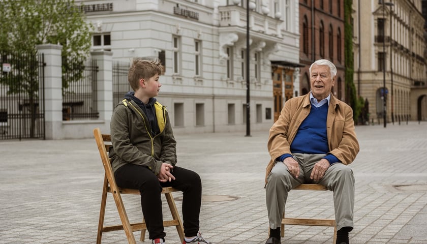 Na zdjęciu Bartek Gawel i Jürgen Hempel, bohaterowie filmu "Los"