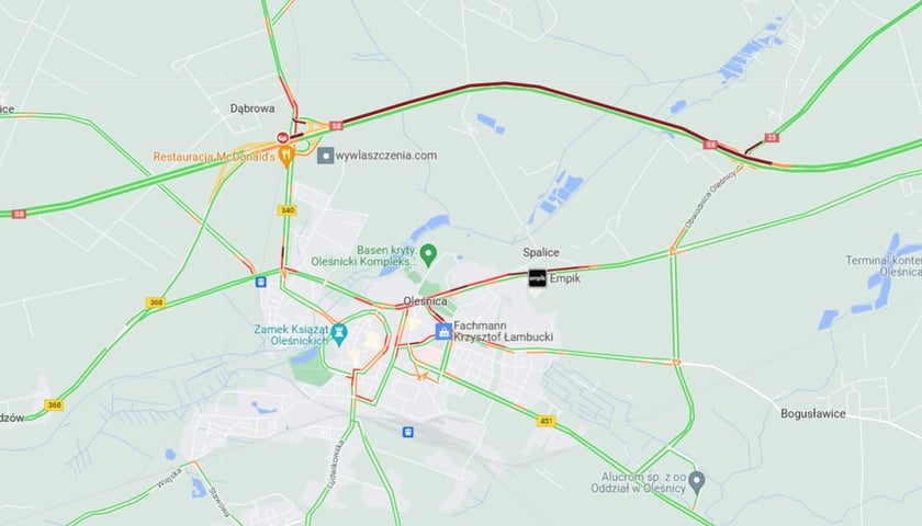 Korki w kierunku Wrocławia po wypadku na S8 - 20 stycznia 2023