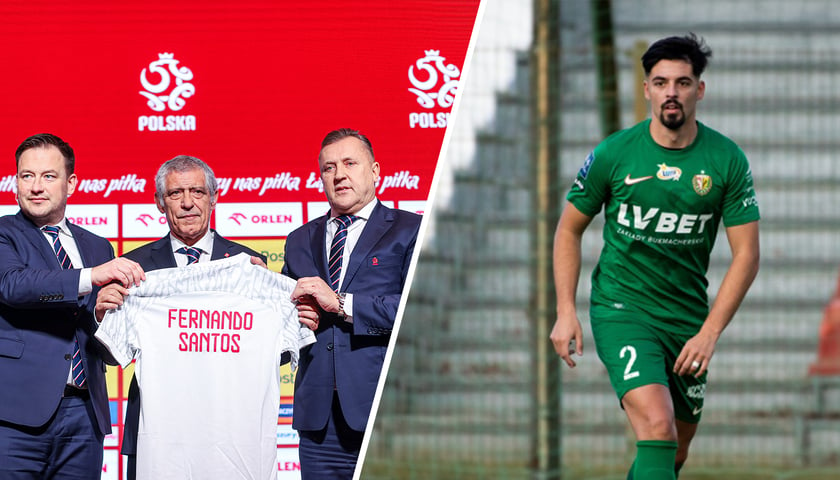 Na zdjęciu z lewej Fernando Santos, nowy selekcjoner reprezentacji Polski podczas oficjalnej prezentacji, z prawej Digo Verdasca, portugalski stoper Śląska Wrocław.