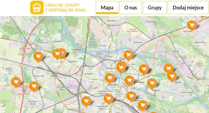 Wrocławianie stworzyli mapę miejsc oferujących zakupy z dostawą do domu