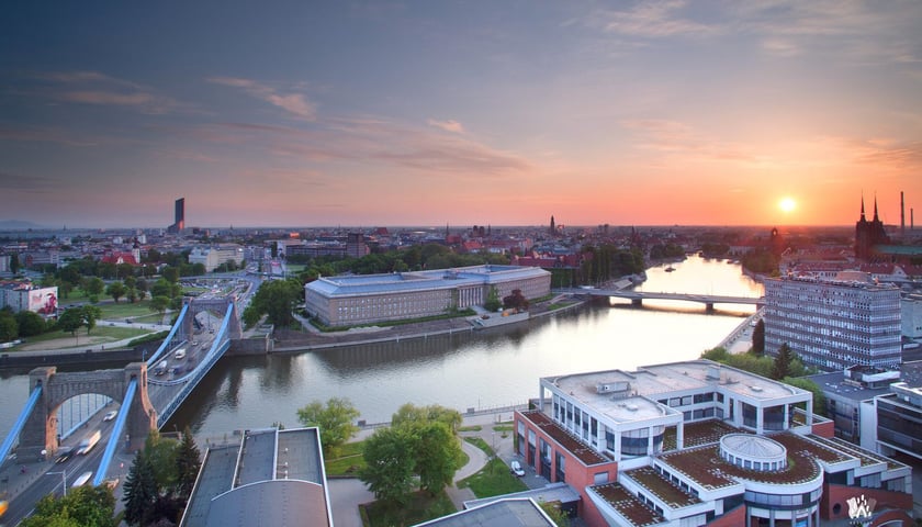 Na zdjęciu lotniczym widać Wrocław