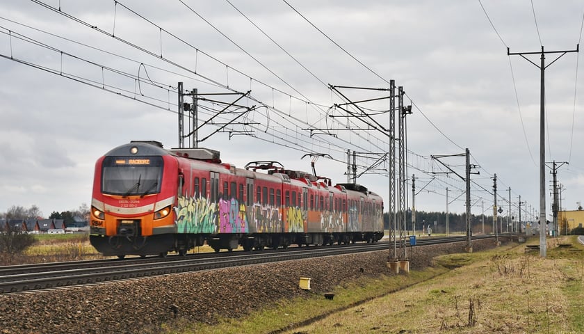 Na zdjęciu pociąg pomalowany przez grafficiarzy