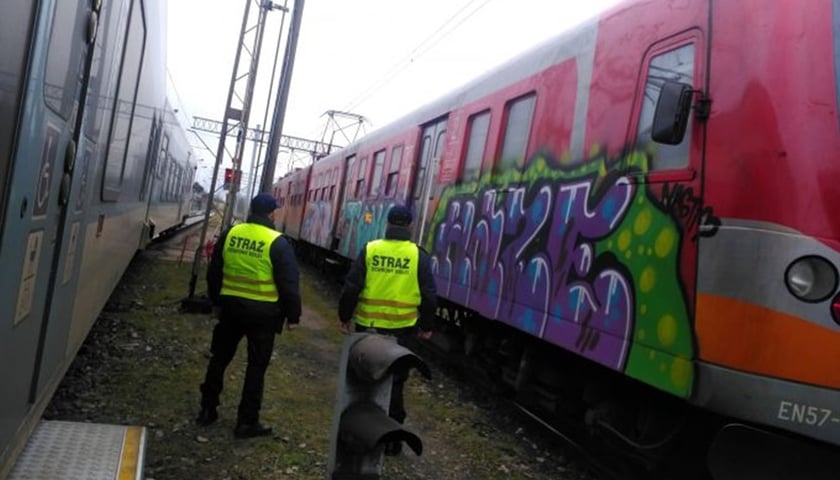 Pociąg pomalowany przez grafficiarzy