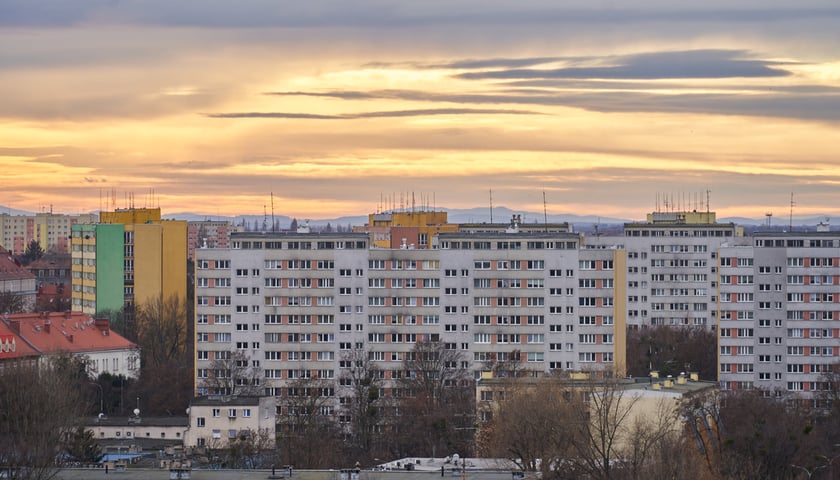 Widok na gęstą zabudowę Wrocławia (zdjęcie ilustracyjne) 