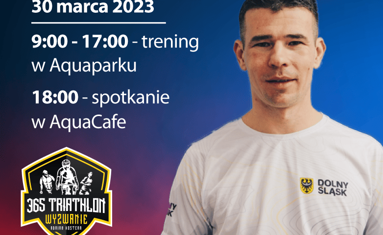 Plakat z informacjami o treningu i spotkaniu z Adrianem Kosterą