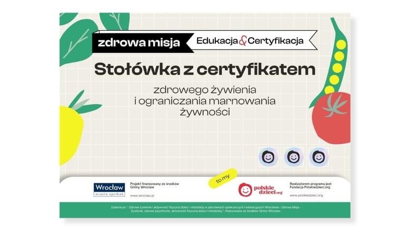 Certyfikacja w zakresie zdrowego żywienia i ograniczania marnowania żywności
