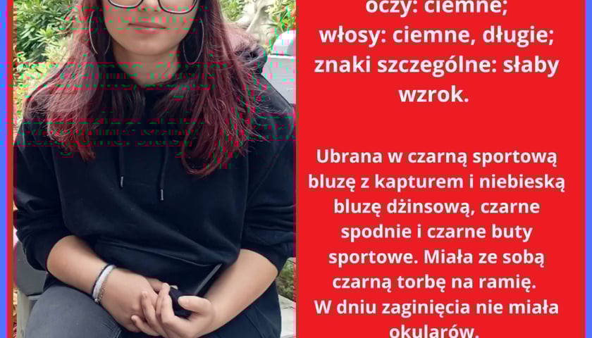Zaginiona 16-letnia Natalia Kosiarska z Wrocławia