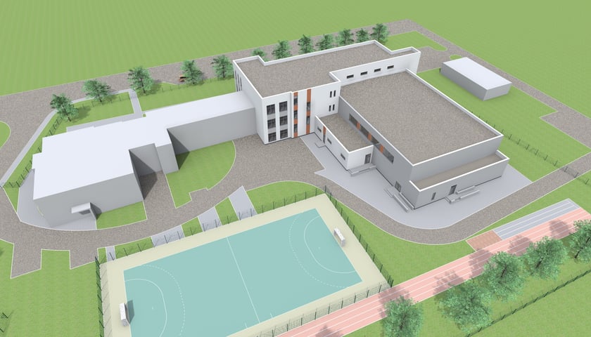 Budynek Zespołu Szkolno-Przedszkolnego w Pustkowie Żurawskim, wizualizacja