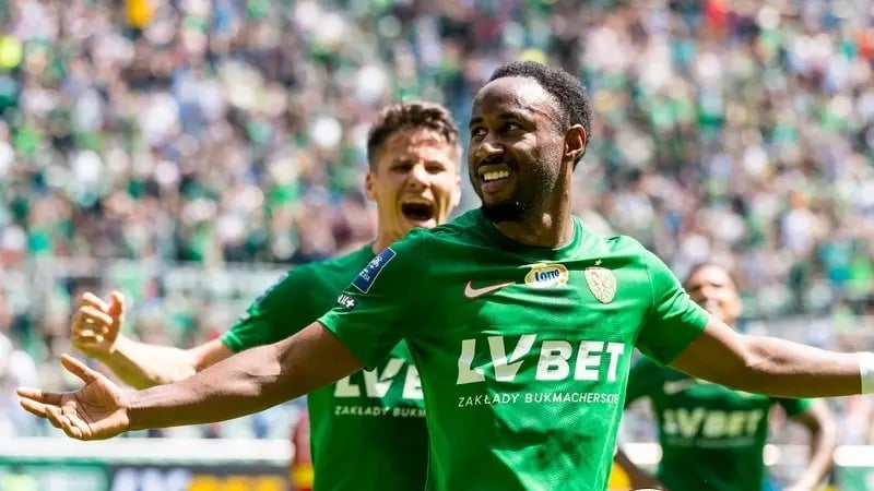 John Yeboah, piłkarz Śląska Wrocław. Zdjęcie ilustracyjne
