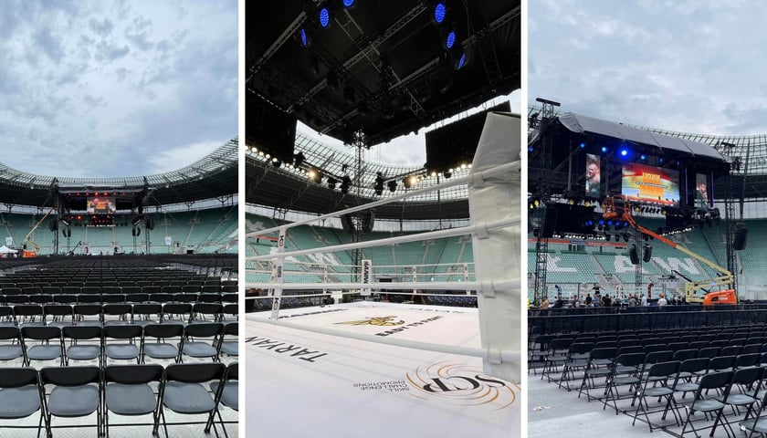 Przygotowania do walki Usyk – Dubois na Tarczyński Arena.