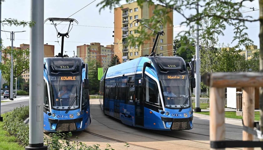 Widok na tramwaje na Nowym Dworze