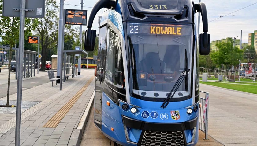 Tramwaj na pętli na Nowym Dworze - poranek 4 września