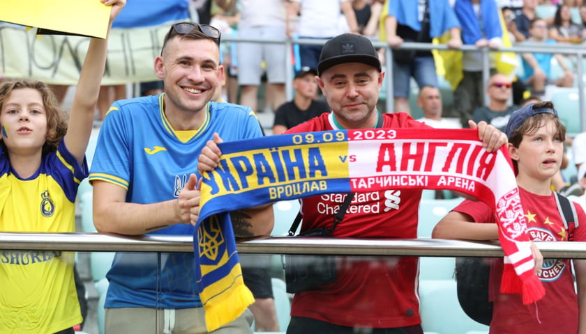 Kibice na meczu Ukraina - Anglia na Tarczyński Arenie