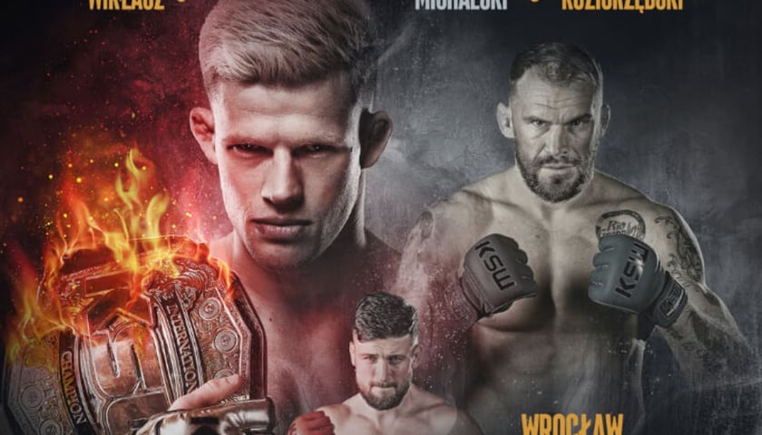 Plakat gali KSW 86. Widać na nim trzech zawodników