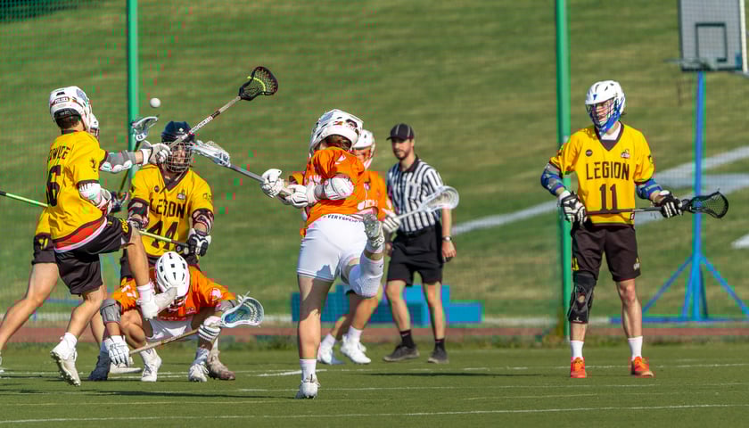 Kosynierzy Wrocław podczas meczu lacrosse