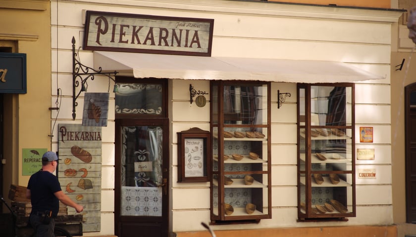 Wystylizowana na potrzeby filmu piekarnia 