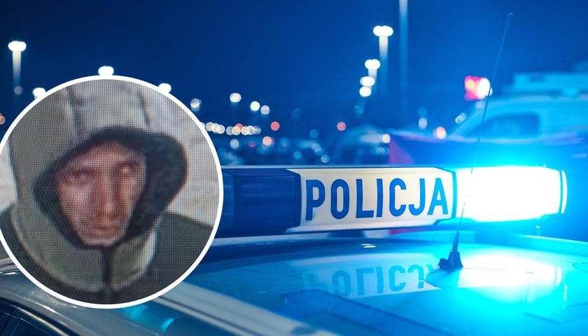 Na zdjęciu owalnym poszukiwany mężczyzna