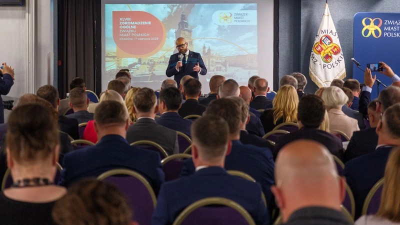 Na zdjęciu Prezydent Wrocławia podczas zgromadzenia ogólnego Związku Miast Polskich.