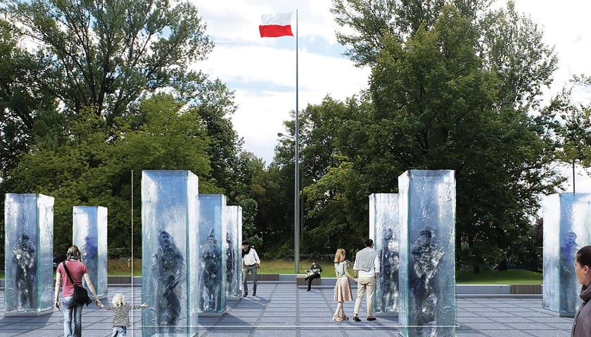 <p>Projekt pomnika Żołnierzy Niezłomnych, kt&oacute;ry stanie we Wrocławiu&nbsp;</p>