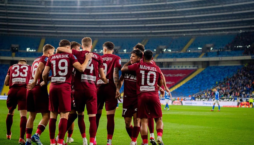 Piłkarze podczas meczu Ruch Chorzów - Śląsk Wrocław