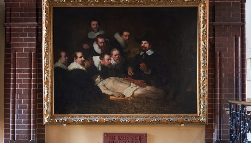 Kopia obrazu Lekcja anatomii doktora Tulpa w zakładzie anatomii