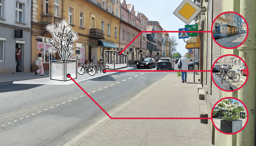 Na ul. Średzkiej pojawi się zieleń, stojaki na rowery, miejsca postojowe dla samochodów oraz ogródki letnie.